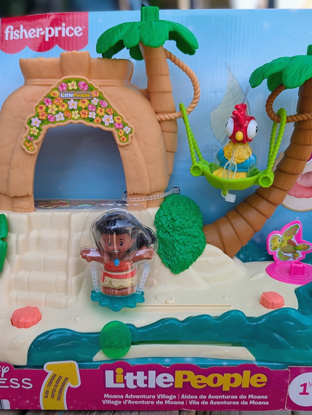 Fisher-Price Little People Moana Adventure Village Playset - Tan, Green, Blue